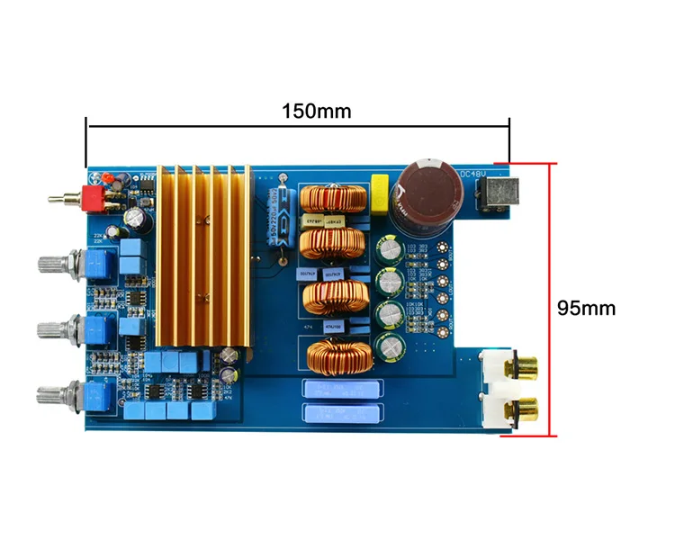 GHXAMP TPA3255 цифровой Hifi усилитель плата 150 Вт* 2+ 300 Вт Класс D 2,1 канальный усилитель высокой мощности плата постоянного тока 30 В-48 В 1 шт