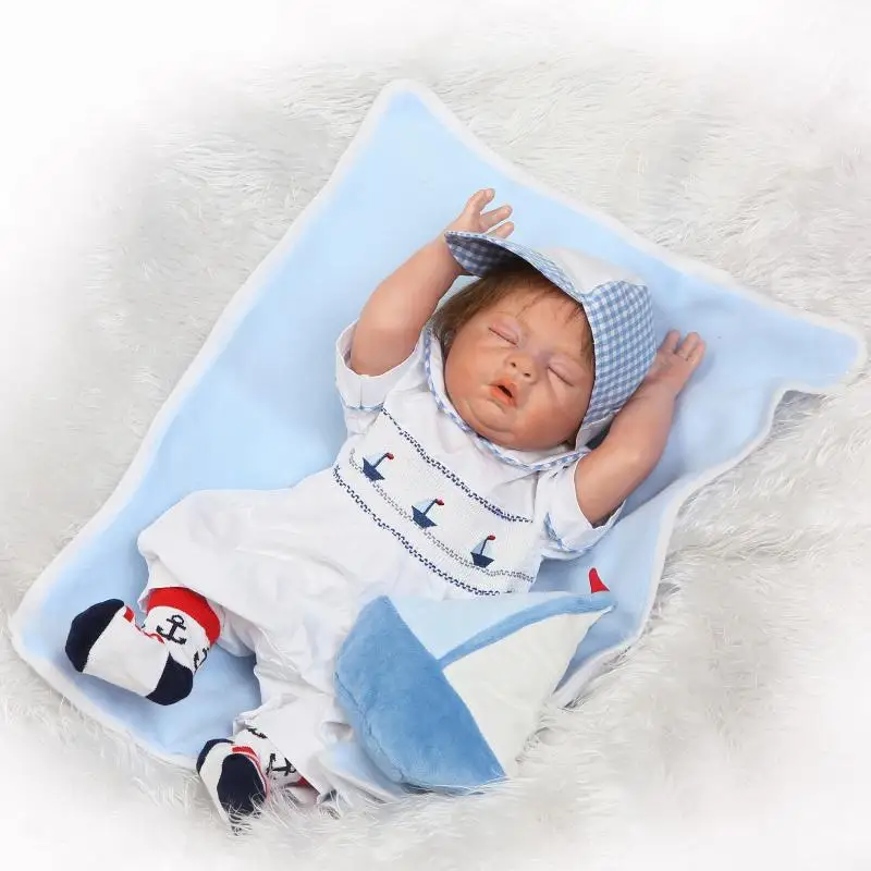 50 см силиконовая кукла для сна новорожденного мальчика Реалистичная игрушка