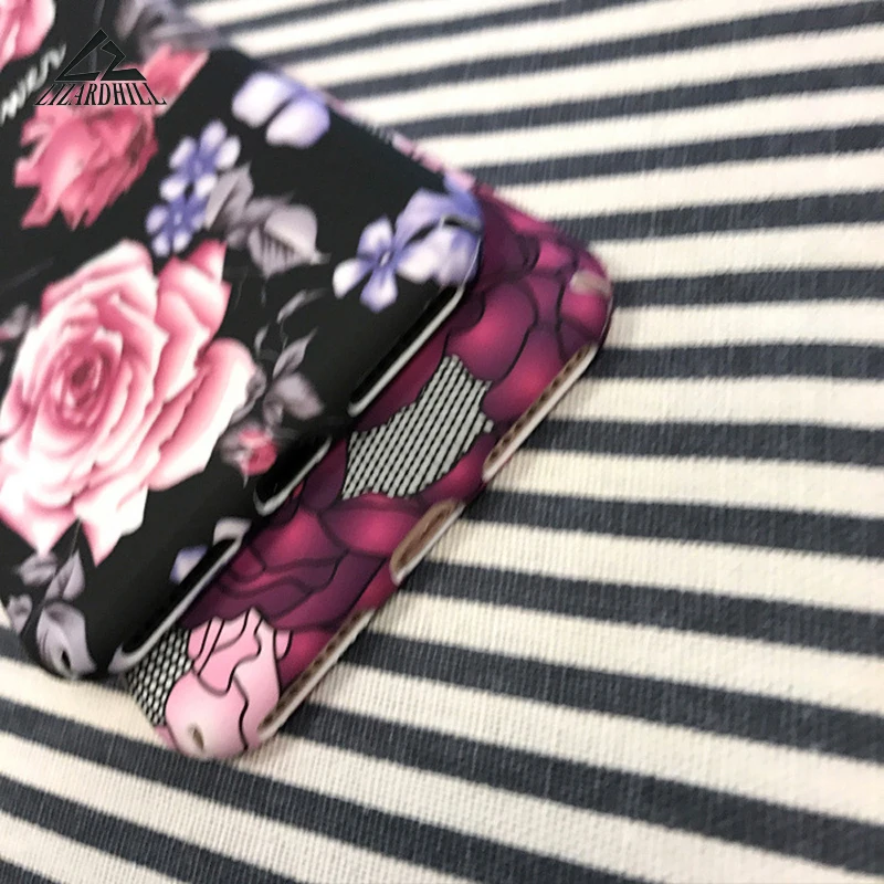 Lizardhill Hard Flowers Black Rose Phone Cases For iPhone 7 Cover 6 6S 8 Plus Mobile Bags &amp Capa fundas |