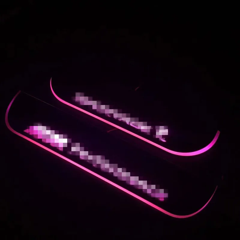 PINK COLOR Светодиодный светильник на порог двери автомобиля S добро пожаловать, светильник, защита для входа, подходит для NISSAN NAVARA NP300 D23- 4*4 авто аксессуары - Испускаемый цвет: PINK COLOR