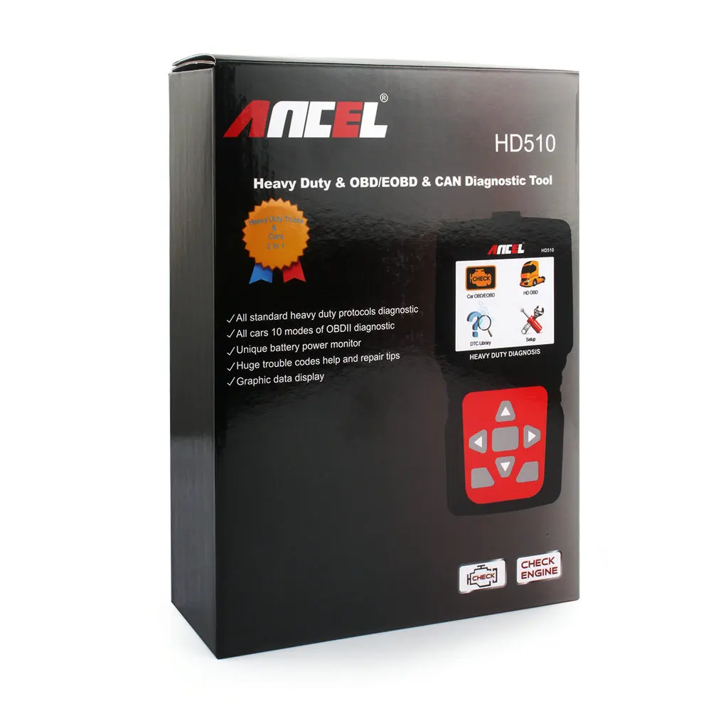 Ancel HD510 OBD2 автомобильный сканер Авто Автомобильные грузовики OBD диагностический