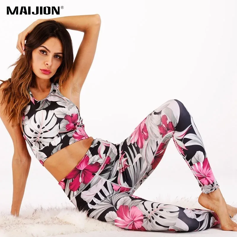MAIJION модные комплекты для занятий фитнесом и йогой женский бюстгальтер с
