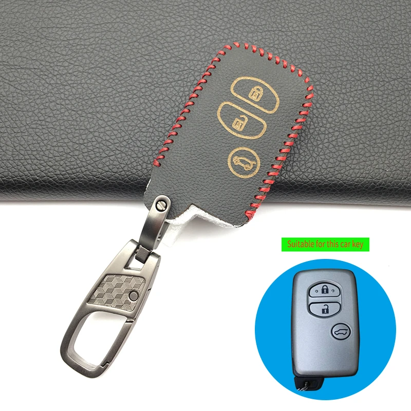 Кожаный чехол для автомобильного ключа смарт-ключа Toyota Land Cruiser Prado 150 Avensis Prius Crown For