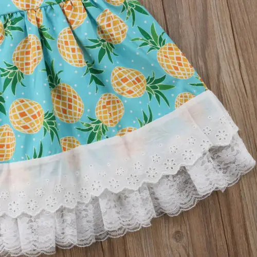 2018 Новый Малыш Девушка ананас платье для маленьких девочек без рукавов кружевные
