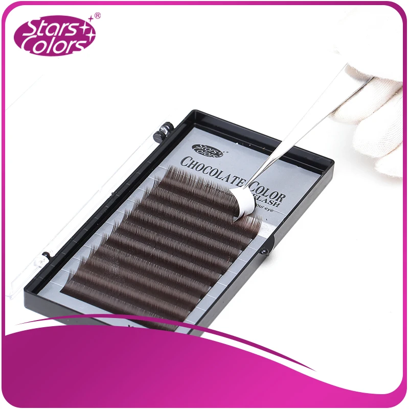Лидер продаж толстые цветные шоколадные ресницы для наращивания накладные