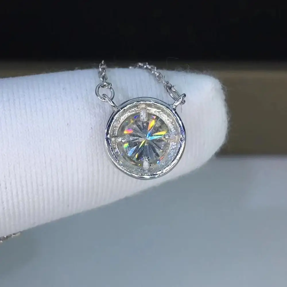 Круглый Серебряный Муассанит Подвески 1ct D VVS Роскошные Weding подвески для