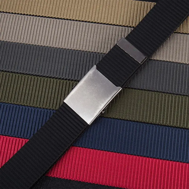 

BOKADIAO Men&Women Thick nylon Canvas belt Metal Slide buckle luxury jeans belt Military Army tactical belts for men strap male