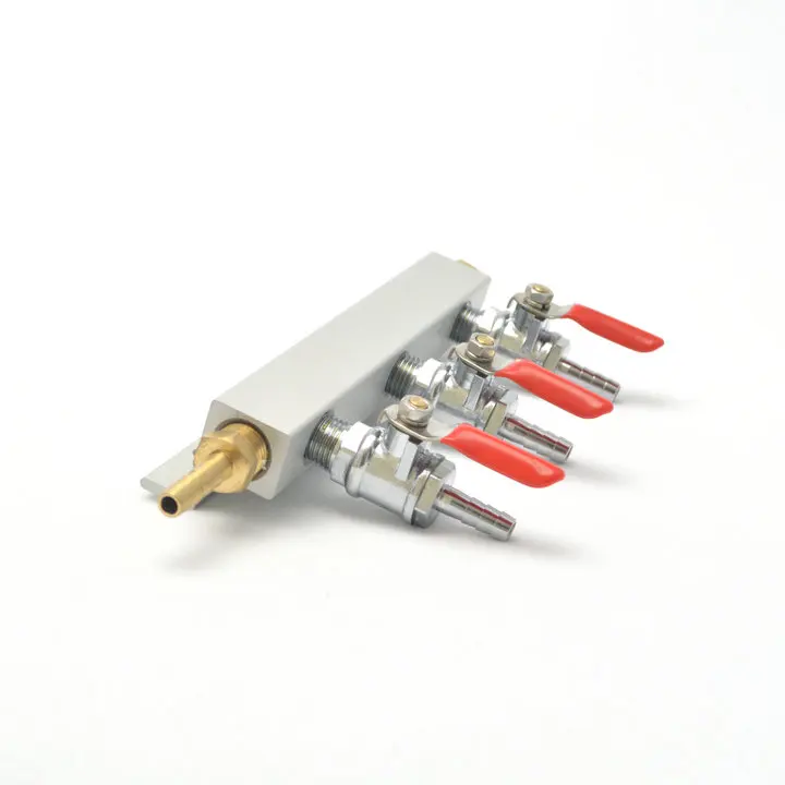 Трехходовой 1/4 дюйма штуцер газораспределительный коллектор CO2 сплиттер для пива