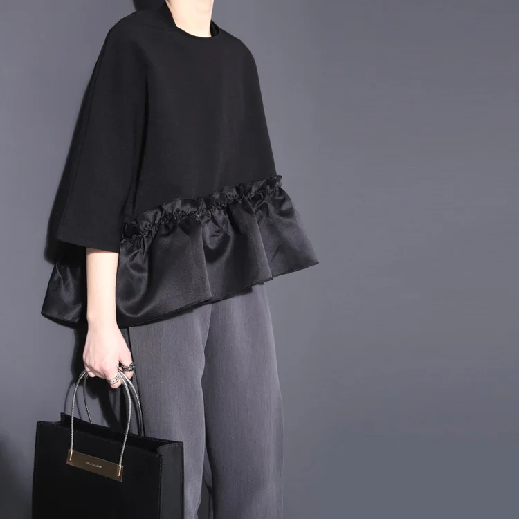 Женская мода в Корейском стиле белая черная красная блузка с оборками женская