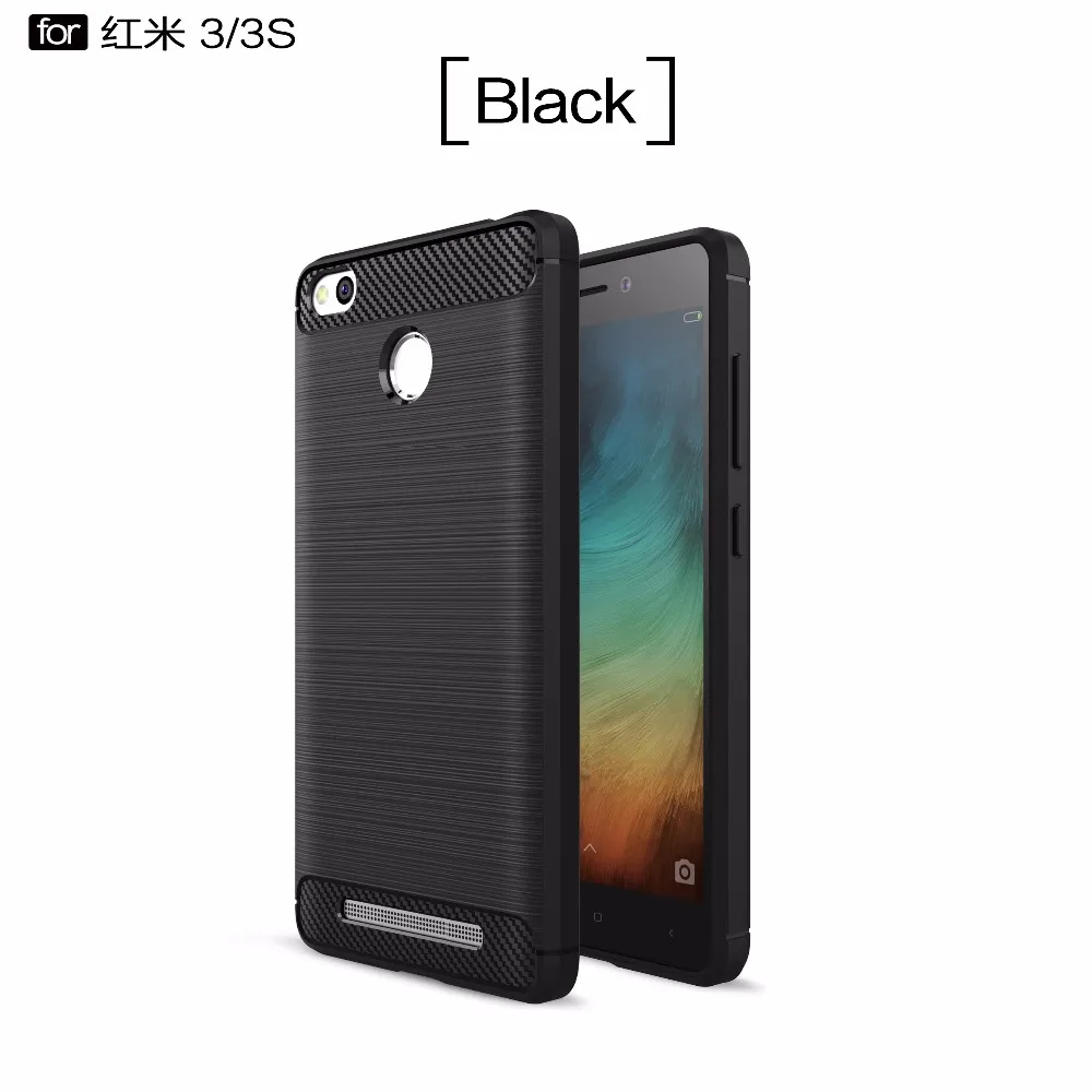 Чехол из экологичного углеродного волокна для Xiaomi redmi 3 s Мягкий Нескользящий