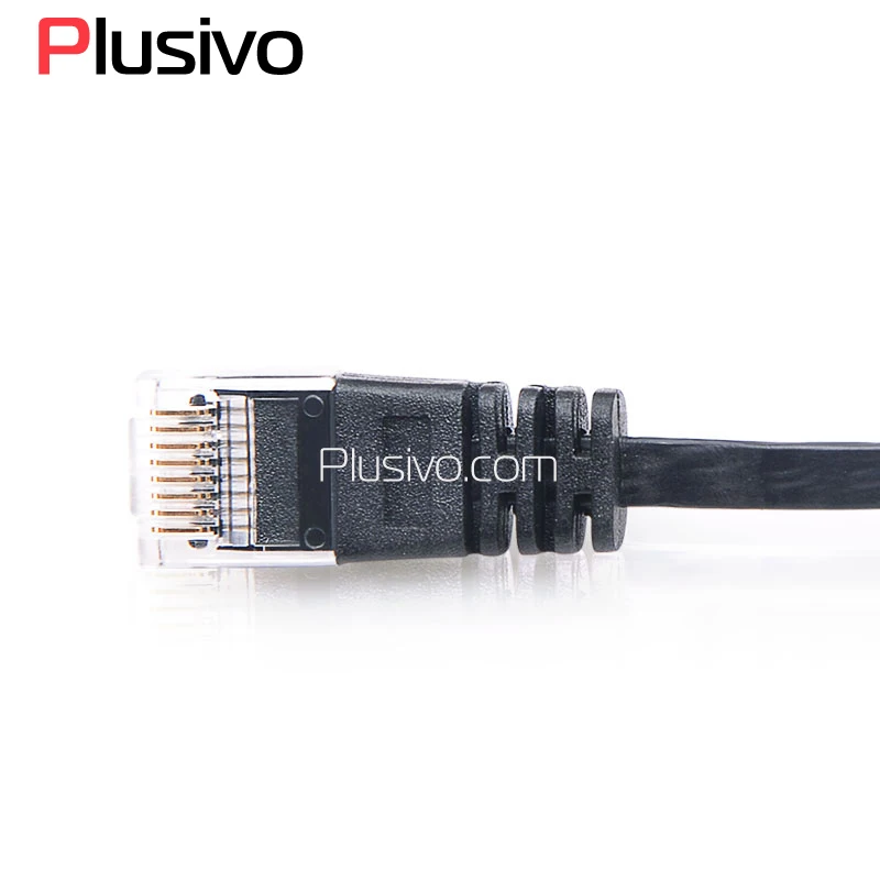 Оптимус Электрический 1 м ультра тонкий плоский CAT6 UTP Ethernet патч кабель черного