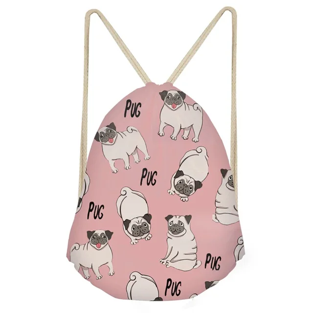 Coloranimal сумка на шнурке маленькая сумка Mochila мужская женская обувь для йоги сумка для хранения Гуфи Мопс щенков стринги с принтом сумки - Цвет: HX1054Z3