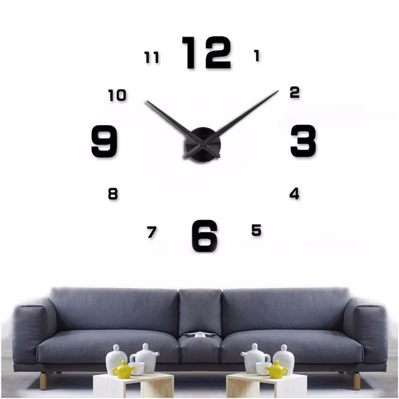 Большие 3D акриловые современные дизайнерские цифровые настенные часы 2020