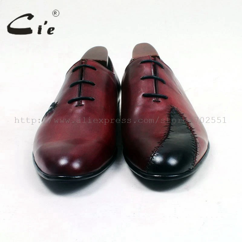 cie round toe wine black mixed colors patches shoe100%genuine calf leather outsole blake craft breathable men shoe ox514 | Обувь