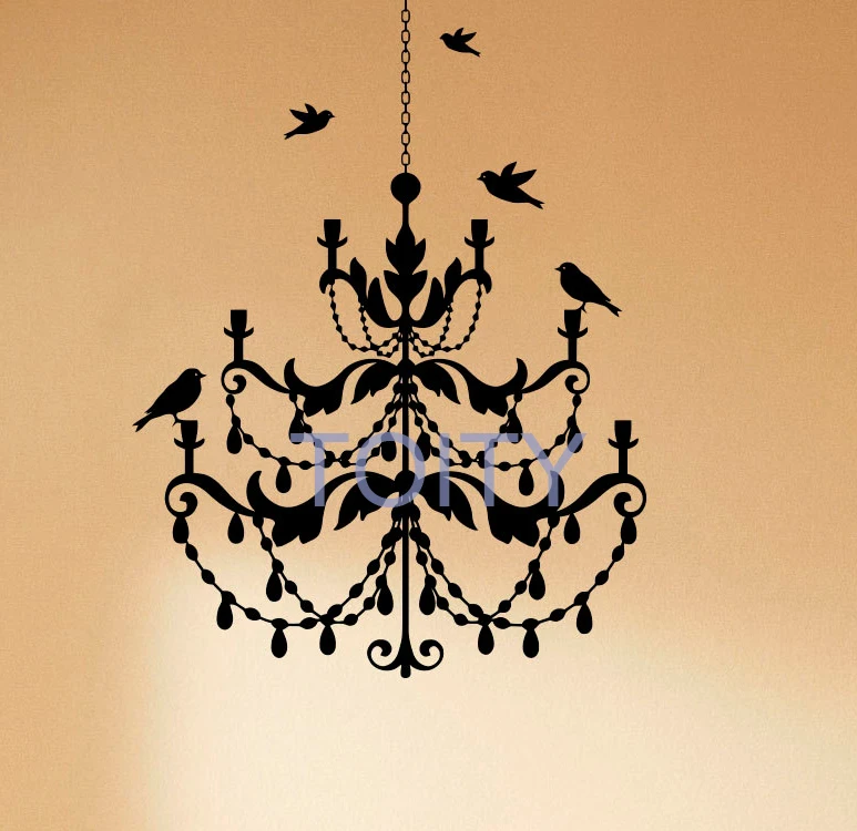 

Chandelier Wall Decal Vinyl Stickers Modern Interior Home Design Art Murals Bedroom Wall Graphics Decor H75cm x W57cm