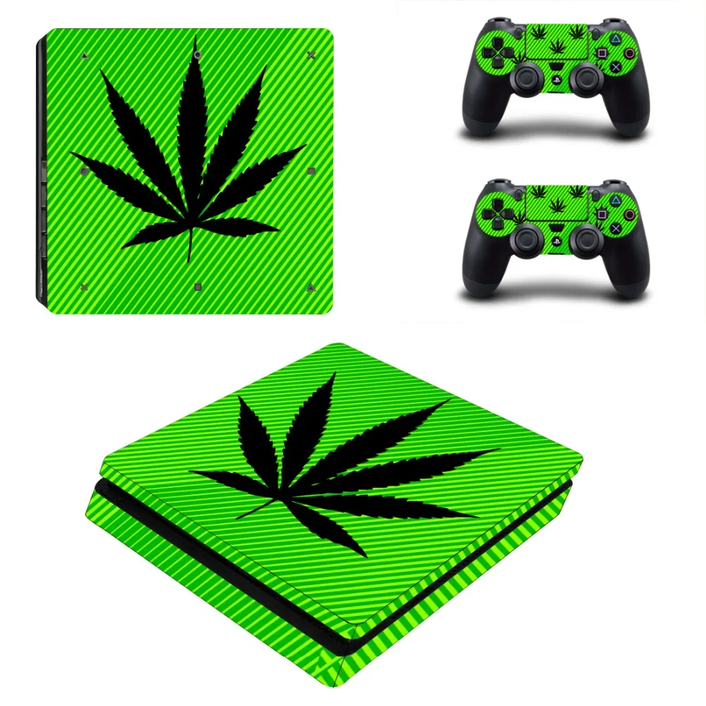 Виниловая наклейка для PS4 Slim Skin Sticker чистый белый зеленый лист трава Playstation 4 и 2