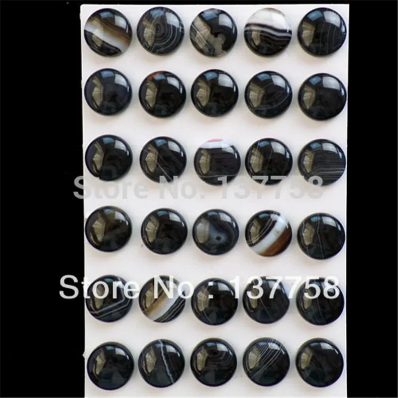 30 шт. красивый черный оникс Камень Круглый Кабошон 16x5 мм R0048688 | Украшения и