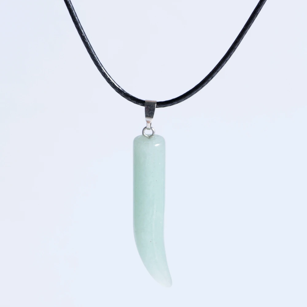 Новые поступления Натуральный камень Талисманы с Черный кожаный Полумесяца