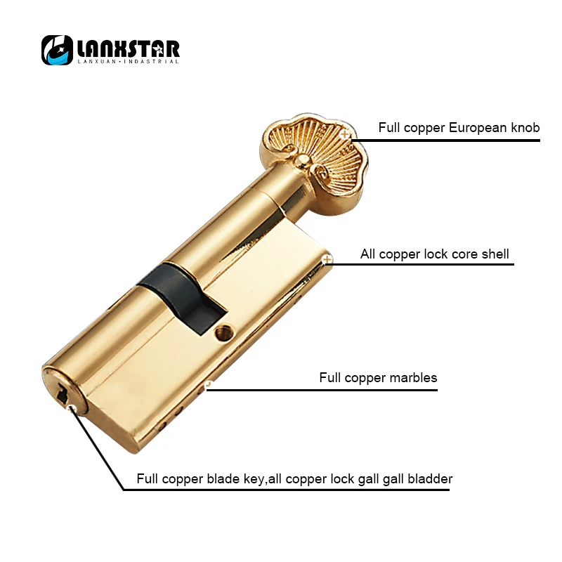 LANXSTAR роскошный медный замок из твердой древесины бесшумный европейский античный