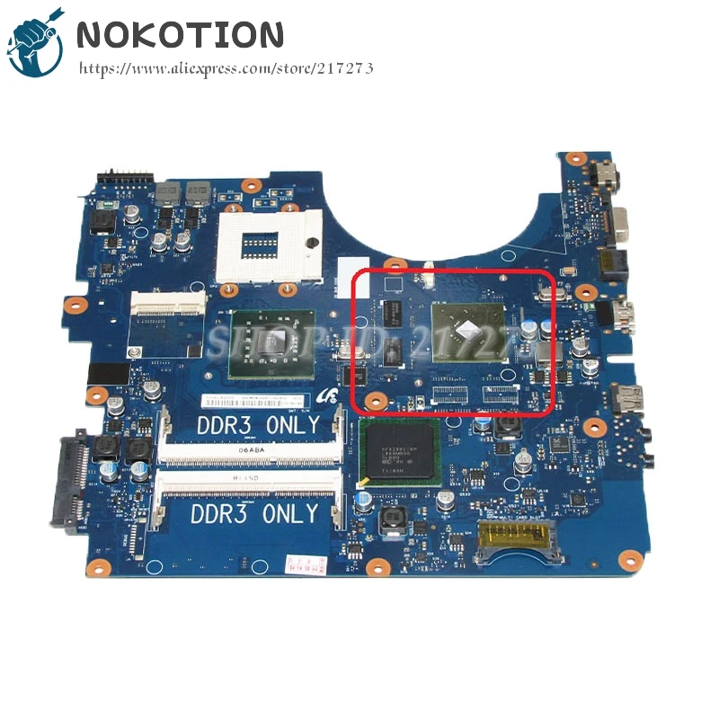 

NOKOTION для Samsung NP-R530 R530 материнская плата для ноутбука DDR3 PM45 Бесплатный процессор GT310M видеокарта BA92-06345A