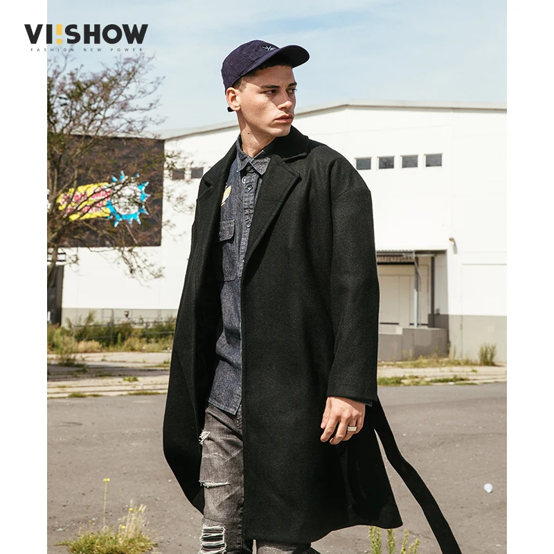 Viishow Мужская тренчкот 2017 новая мода дизайнерское мужское длинное пальто зимнее
