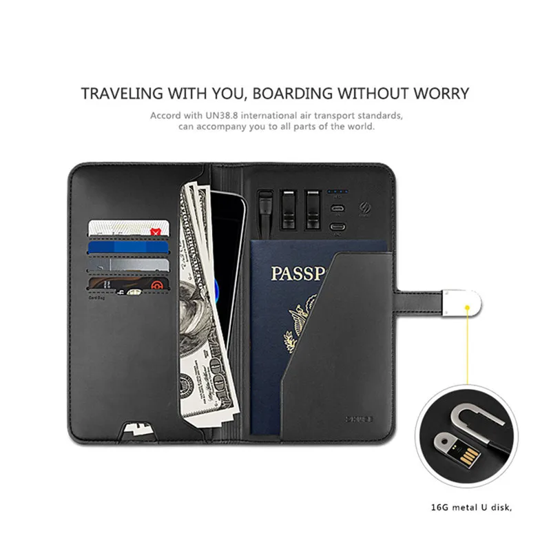 ZOVYVOL 2019 унисекс длинный Умный кошелек с USB для зарядчика Ipone и Android емкость 8000 мАч 16