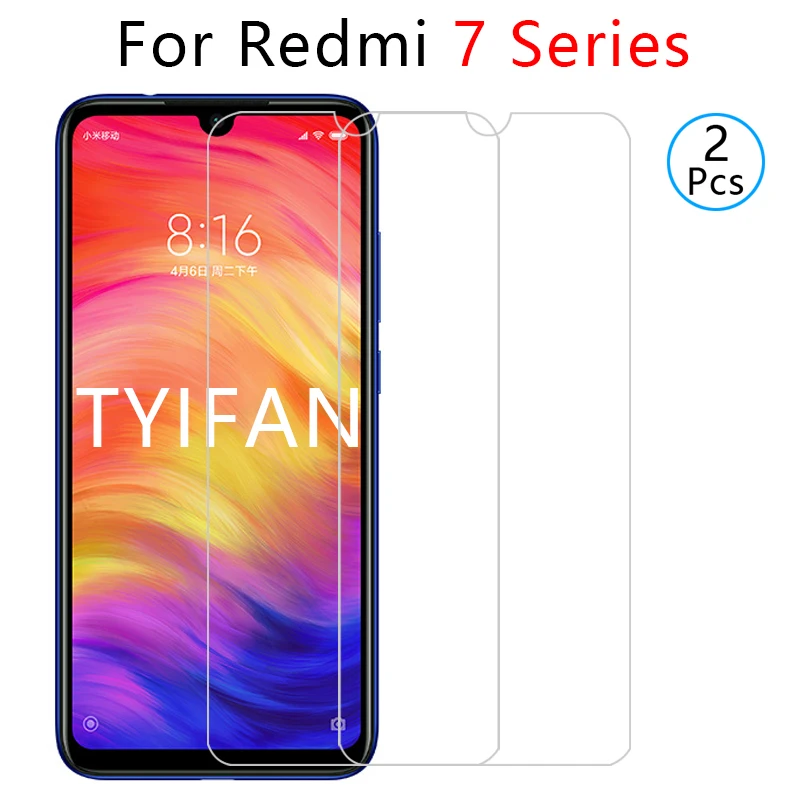 2pcs tempered glass on redmi note 7 pro 7a a protective screen protector for xiaomi ksiomi safety tremp phone film glas | Мобильные