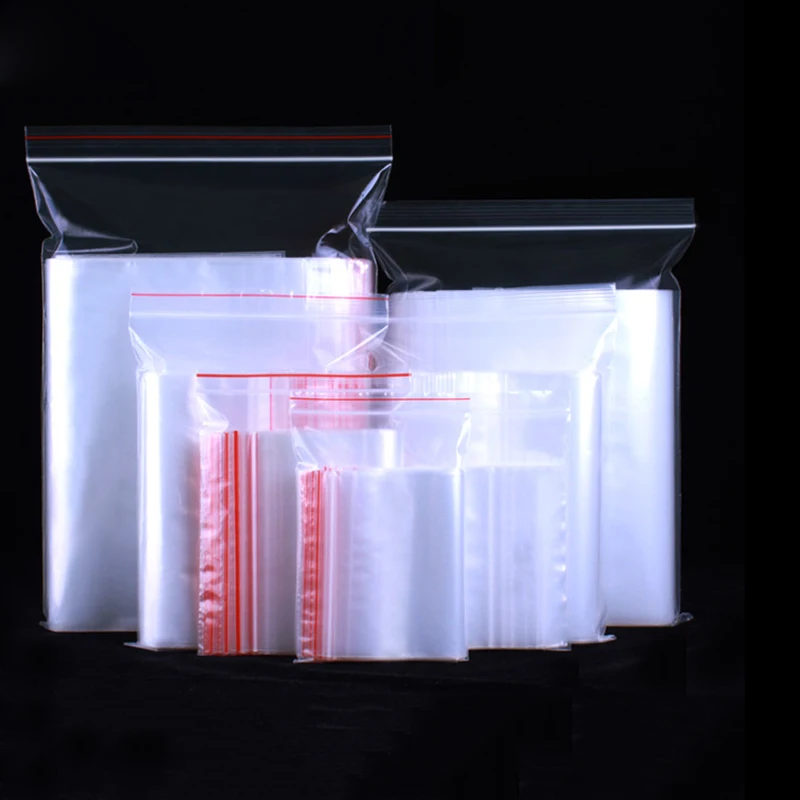 100pcs Transparent zipper bag Resealable Cellophane Bag Ziplock Storage Candy Food Sundries jewelry Bags Convenient | Дом и сад