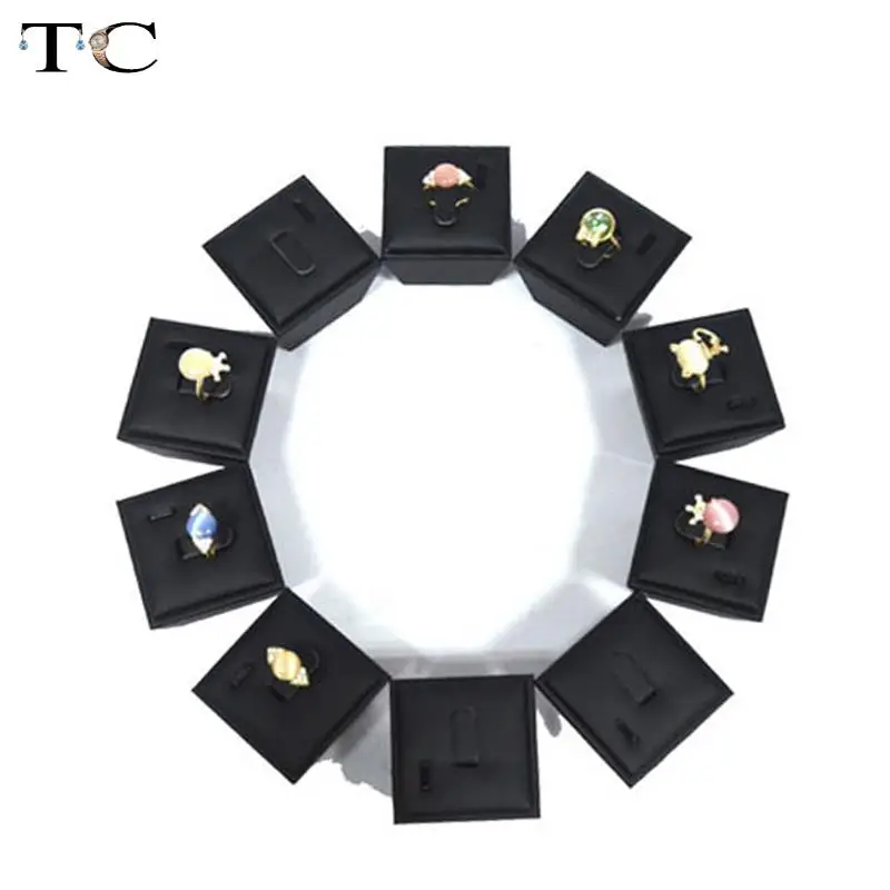 Новинка черная витрина для ювелирных изделий из искусственной кожи подставка