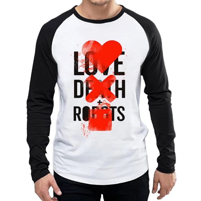 Футболка мужская с длинным рукавом модная надписью Love Death | Мужская одежда