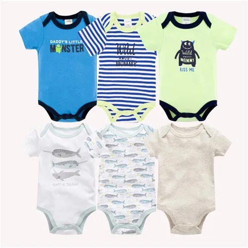 6 шт. 3 шт. летняя детская одежда roupa de bebes короткий рукав для новорожденных детские комбинезоны хлопок для маленьких девочек Одежда для мальчиков - Цвет: HY21772290