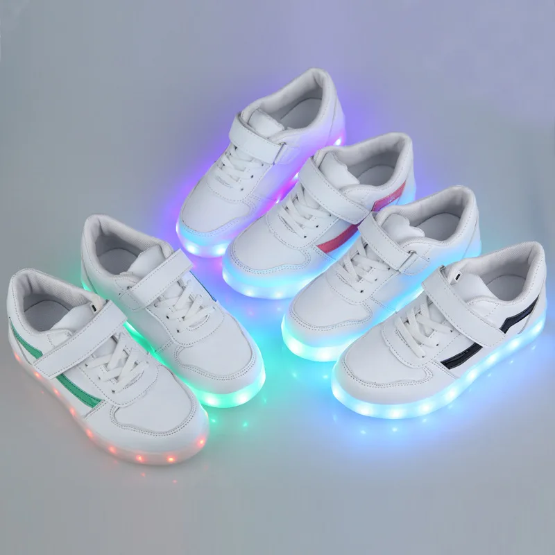 Дети USB обувь Light Up Kids Повседневное мальчики и девочки кроссовки светящиеся для