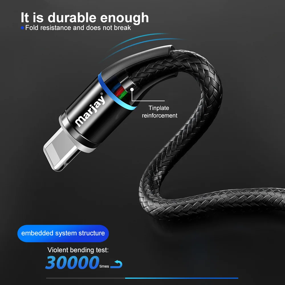 Магнитный кабель Marjay 2 м 3 А для быстрой зарядки 0 Micro USB Тип C iphone X Xs Max Samsung Xiaomi