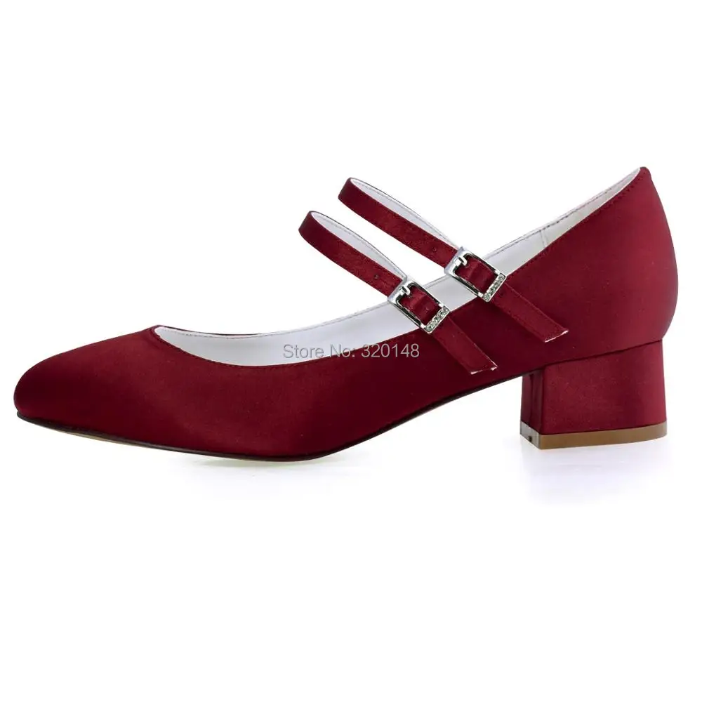 Женские атласные туфли на каблуке темно красный с 12 блочными каблуками белый FC1615