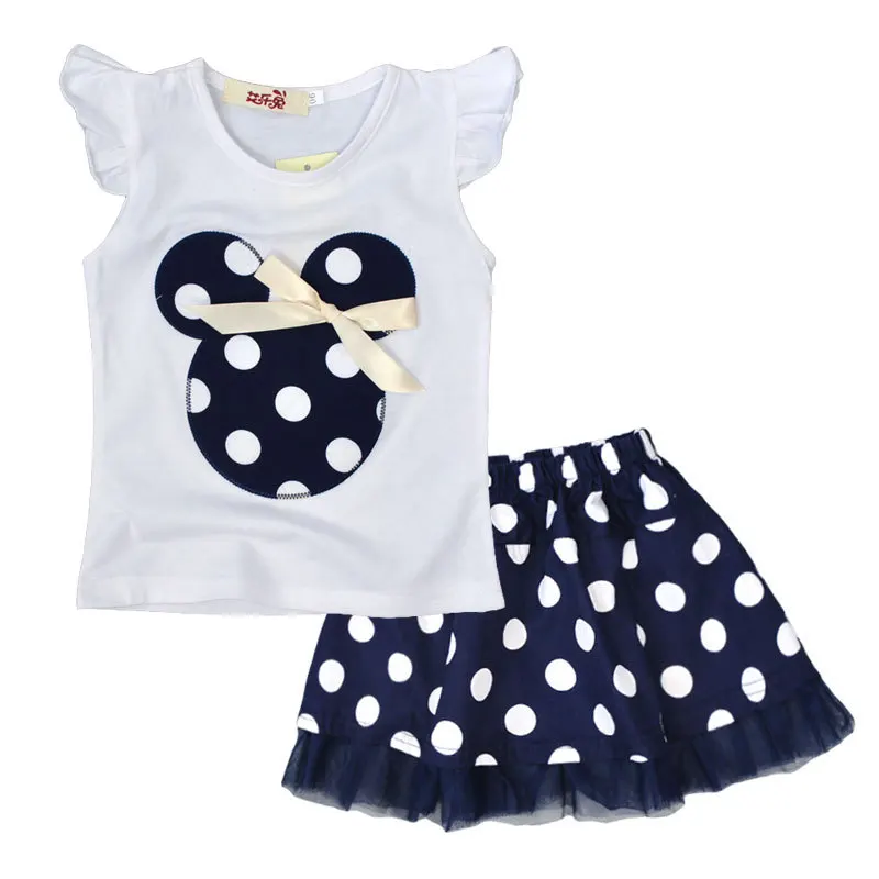 Комплекты одежды для девочек летняя детская Модная хлопковая футболка +