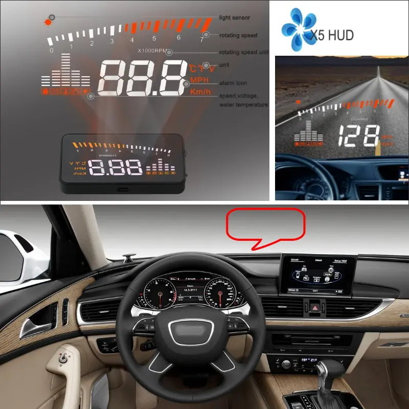 HUD Дисплей для Audi A1/A2/A3/A4/A5/A6/A7/A8/TT автомобильный Авто OBD безопасный проектор