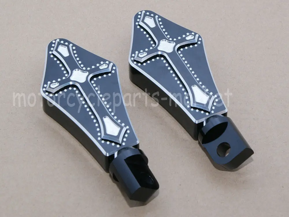 Черная мотоциклетная CNC Cross подножки для ног Harley Dyna 04-14 Electra Glide 06-14 Bones 10-11 Blackline 11-13