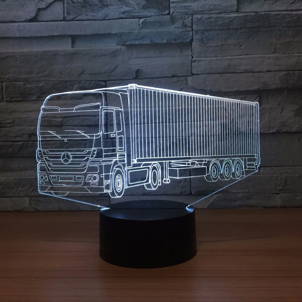 Контейнер грузовик 3D дистанционное управление 7 цветов лампа визуальные