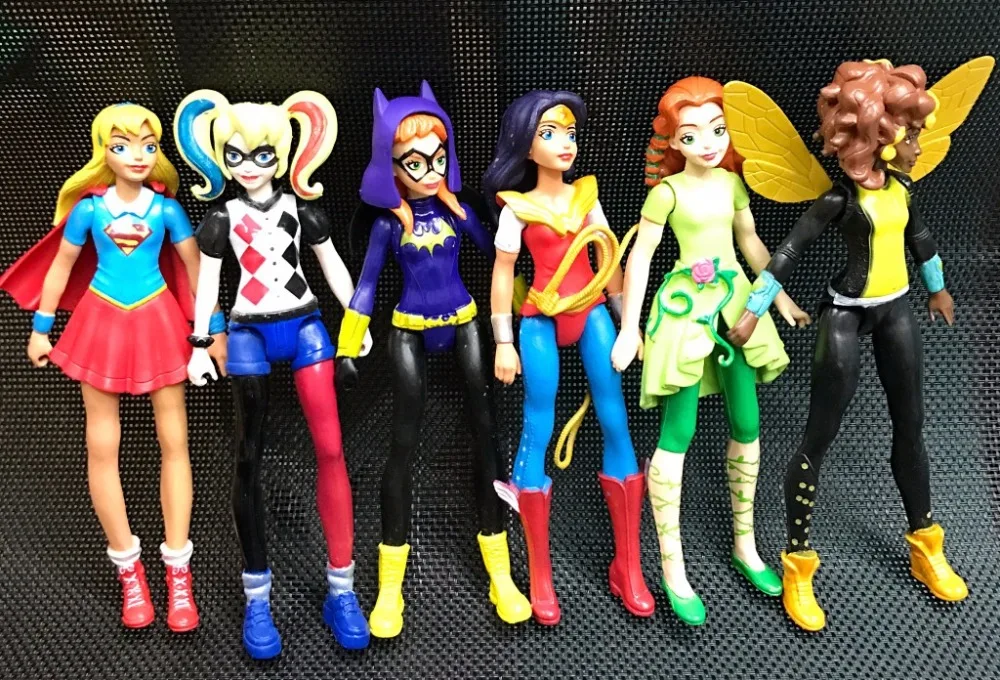 6 шт. Мстители alliance DC Super Hero девушки бэтгёрл яд плюща Шмель пчела Харли Квинн