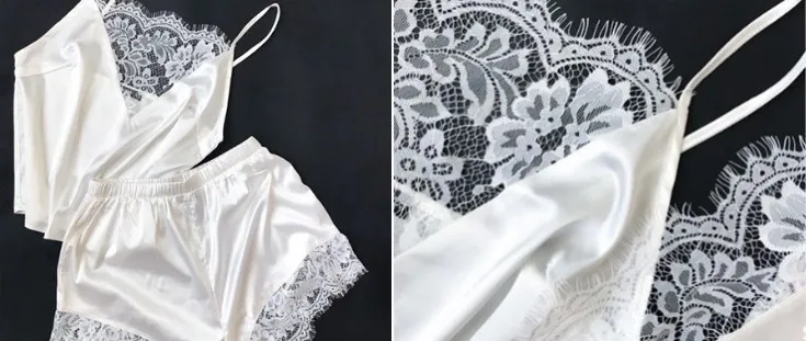 YT-102 ночное белье сексуальный халат атласный Шелковый Babydoll Кружева Повседневная рубашка на лямках шорты 2 шт комплект сна