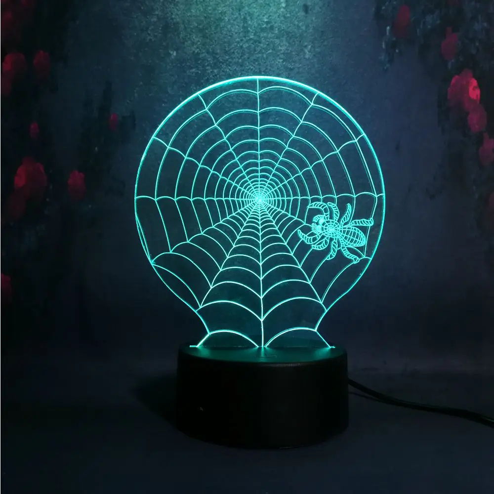 Трудолюбивая паутина 3D креативный Декор для спальни ночник Светодиодная детская