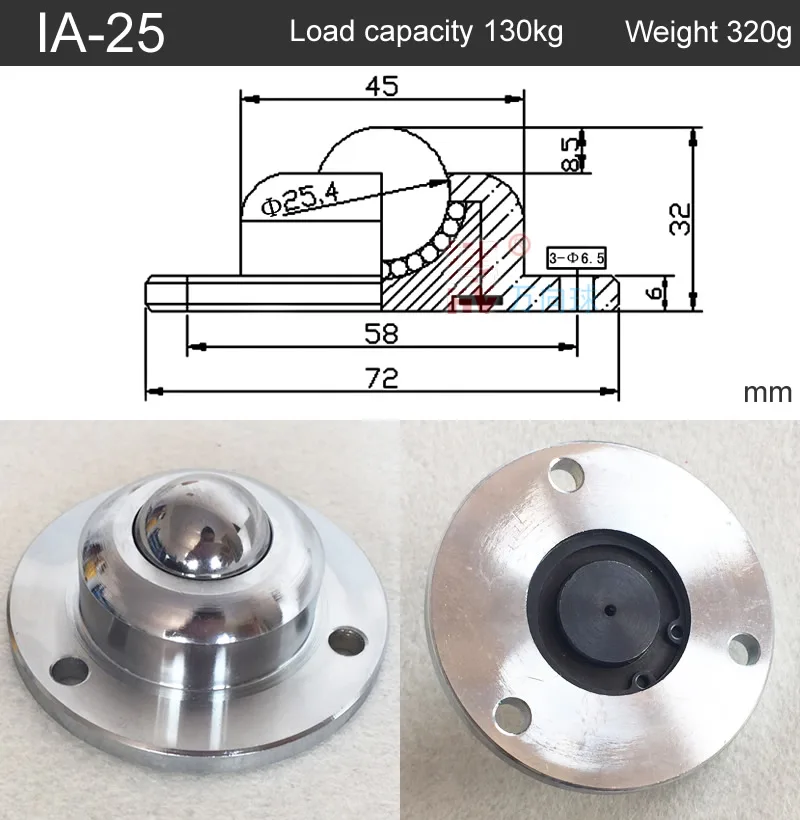 Сверхмощный Универсальный шариковый подшипник с колесиками/колесами круглым