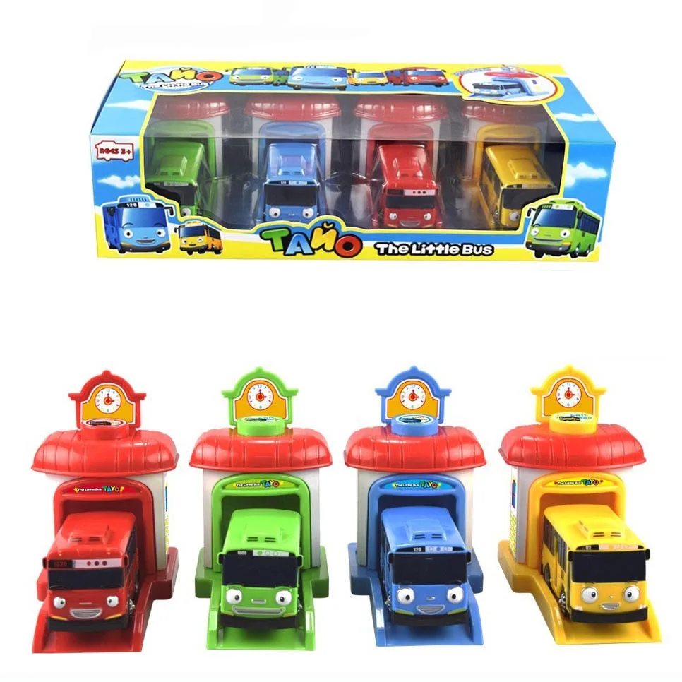 4 шт./компл. макет тайо маленький автобус дети миниатюрный пластиковые ребенка