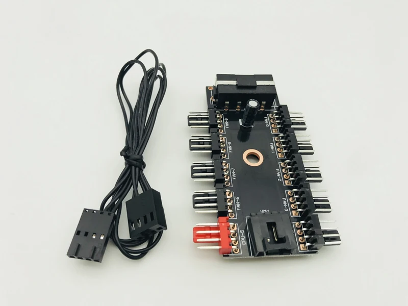 Новый черный PC 1 до 10 4-контактный разделитель Molex Cooler CoolingFan Hub Кабель PWM 12 В адаптер