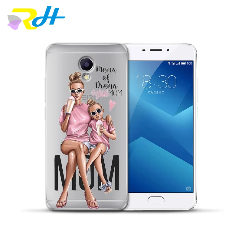 Coque Etui For Meizu U10 U20 M5 Note M5C M3C Pro 6 M3S Max M5S M6 M3 Case for Fashion Black Brown Hair Baby Mom Cover | Мобильные