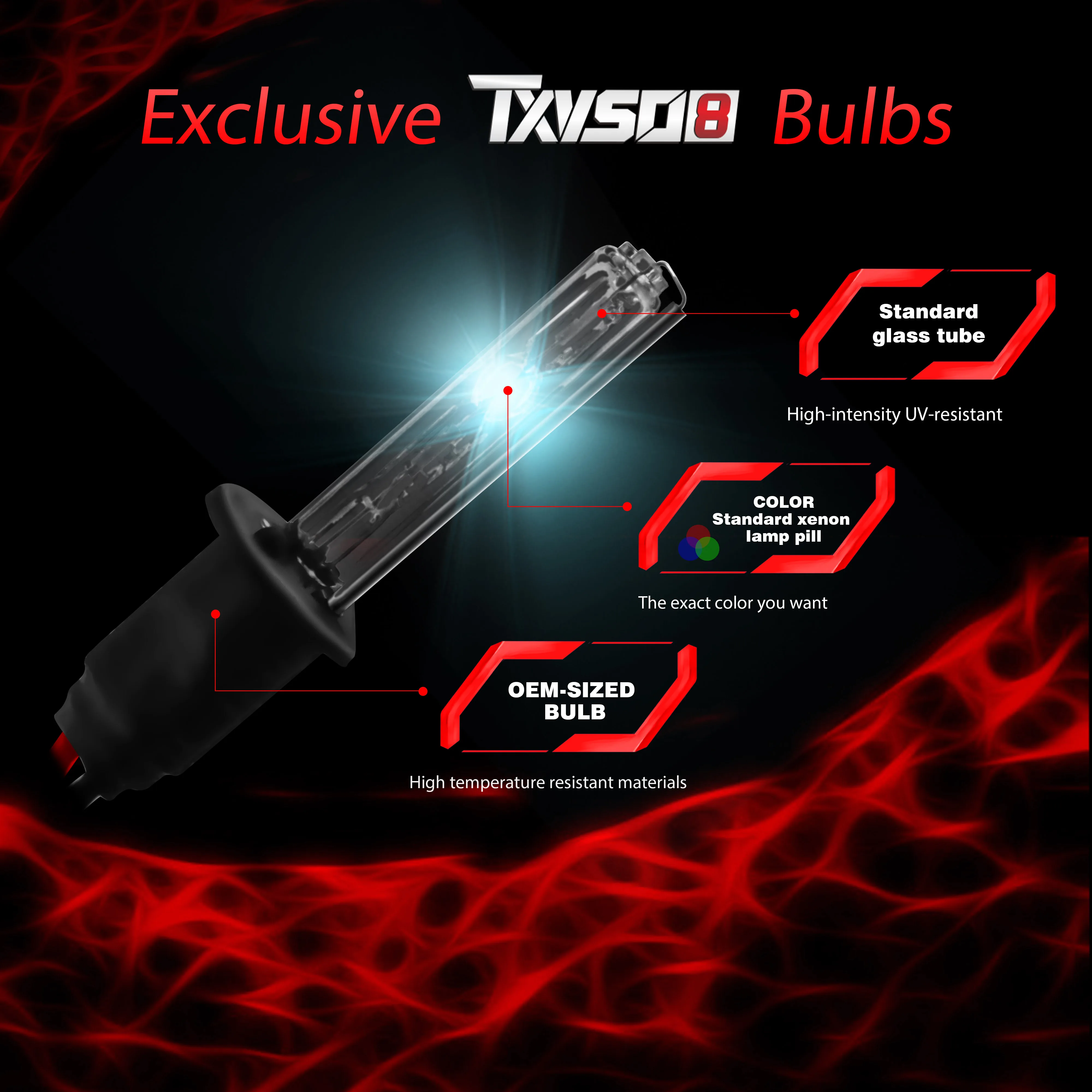 TXVSO8 ксеноновые HID фары H1 замена комплекта лампы 8000LM автомобильная лампа 3000K 4300K 5000K