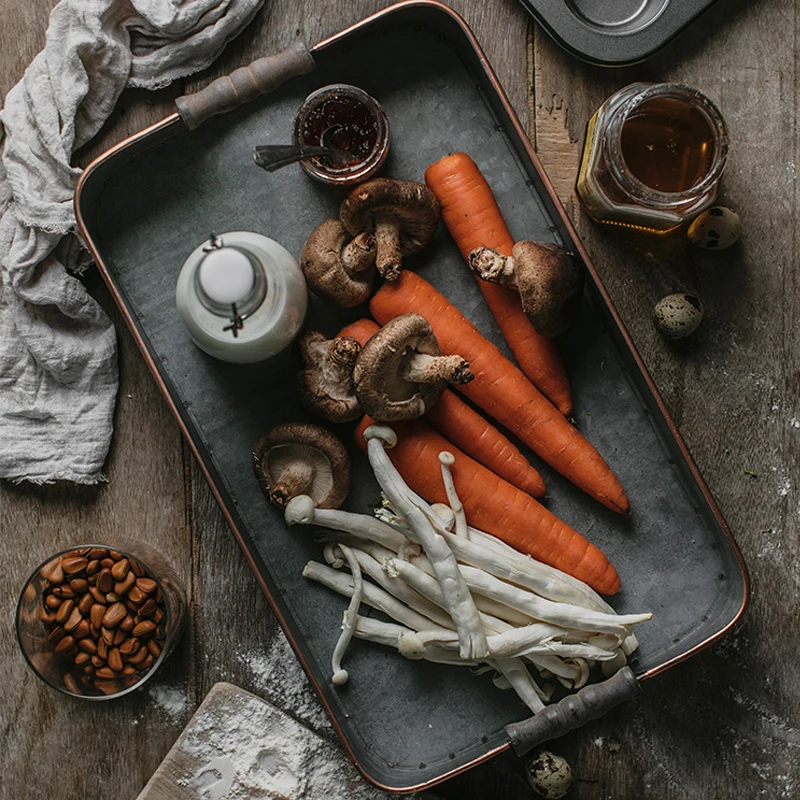 JINSERTA прямоугольный металлический поднос для сервировки в стиле ретро десерт