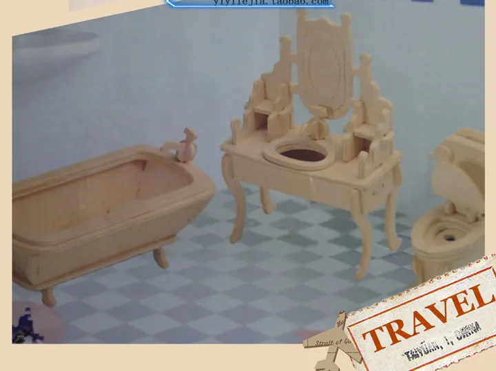 Деревянная 3D-головоломка сделай сам для детей обучающая модель шкафа домик