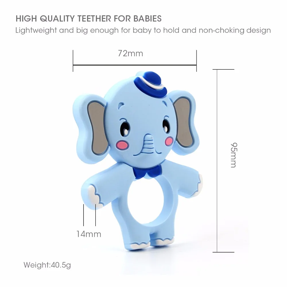 1PC Silicone Baby Teether Elephant Bpa Free Infant Pendant Necklace Food Grade Jewelry Teething Chew Toy Pacifier Clip Animal | Мать и