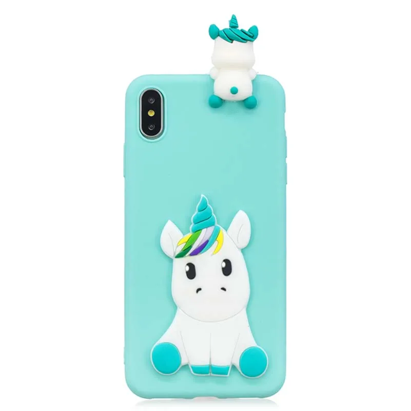 3D Fashion Cartoon Unicorn 8 Plus Candy Color Design Case For apple iPhone XS back cover for iphone XR Max mobile phone shell |